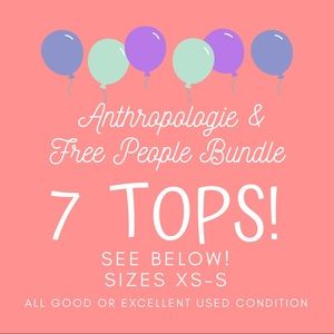 Anthropologie and Free People Bundle of Tops